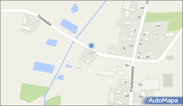 Goszczyn, Dylewska, 1, mapa Goszczyn