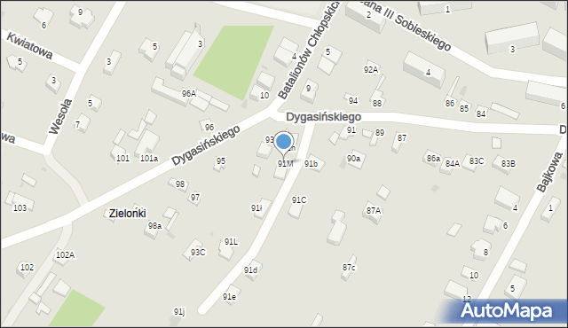 Jędrzejów, Dygasińskiego Adolfa, 91M, mapa Jędrzejów