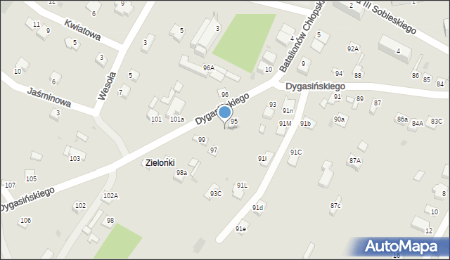 Jędrzejów, Dygasińskiego Adolfa, 97A, mapa Jędrzejów