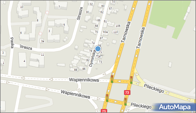 Kielce, Dymińska, 71a, mapa Kielc