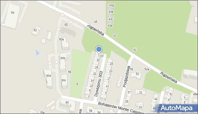 Łódź, Dywizjonu 303, 34, mapa Łodzi