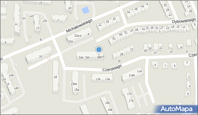 Malbork, Dybowskiego Benedykta, 34d, mapa Malborka