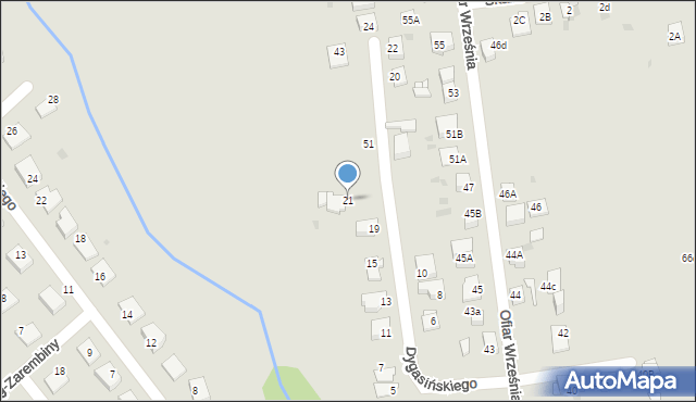 Mysłowice, Dygasińskiego Adolfa, 21, mapa Mysłowice