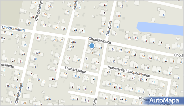 Ostrów Wielkopolski, Dymarskiego Franciszka, ks. mjr., 3, mapa Ostrów Wielkopolski