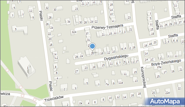 Ostrowiec Świętokrzyski, Dygasińskiego Adolfa, 20, mapa Ostrowiec Świętokrzyski