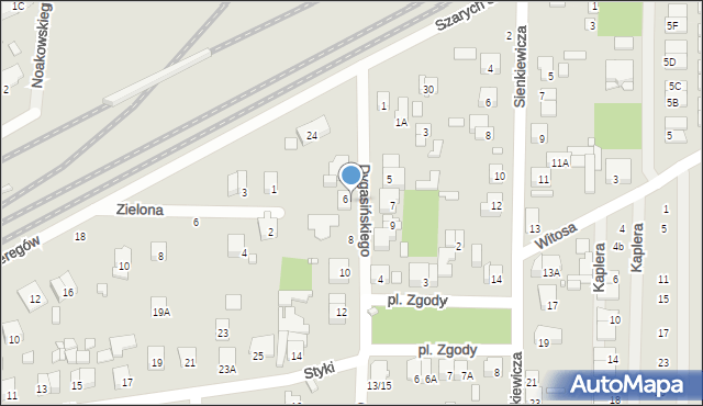 Piastów, Dygasińskiego Adolfa, 6/8, mapa Piastów