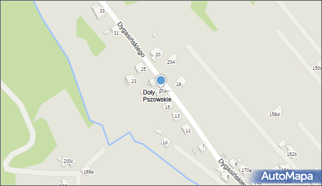 Pszów, Dygasińskiego Adolfa, 19, mapa Pszów