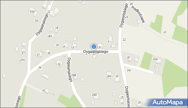 Rybnik, Dygasińskiego Adolfa, 25, mapa Rybnika