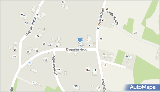 Rybnik, Dygasińskiego Adolfa, 6, mapa Rybnika