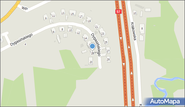 Skarżysko-Kamienna, Dygasińskiego Adolfa, 18, mapa Skarżysko-Kamienna