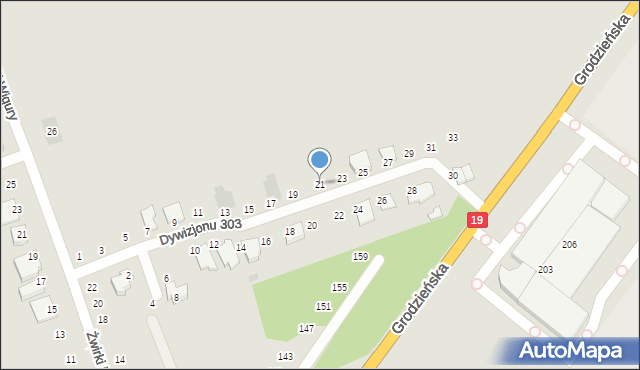 Sokółka, Dywizjonu 303, 21, mapa Sokółka