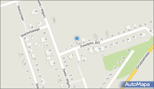 Sokółka, Dywizjonu 303, 7, mapa Sokółka