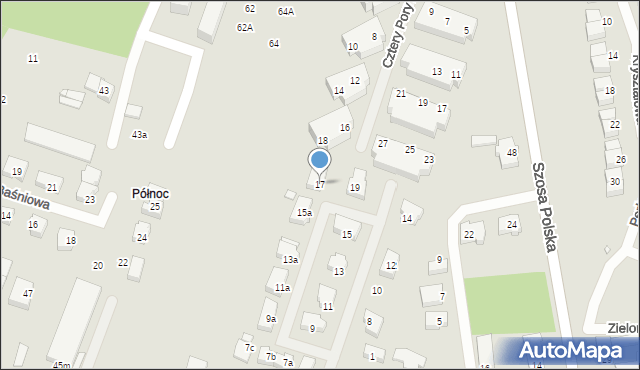 Szczecin, Dyngusowa, 17, mapa Szczecina