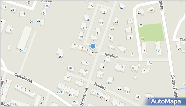 Szczecin, Dyngusowa, 7, mapa Szczecina