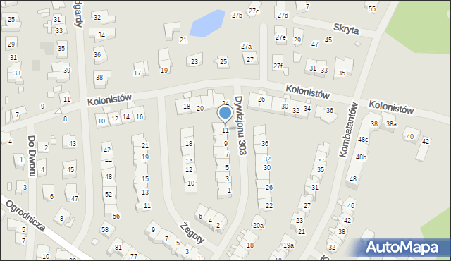 Szczecin, Dywizjonu 303, 11, mapa Szczecina