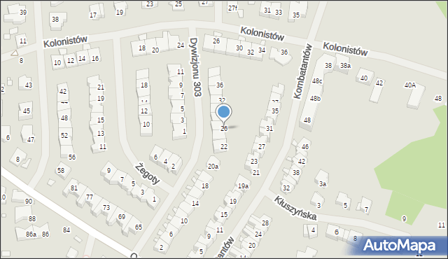 Szczecin, Dywizjonu 303, 26, mapa Szczecina