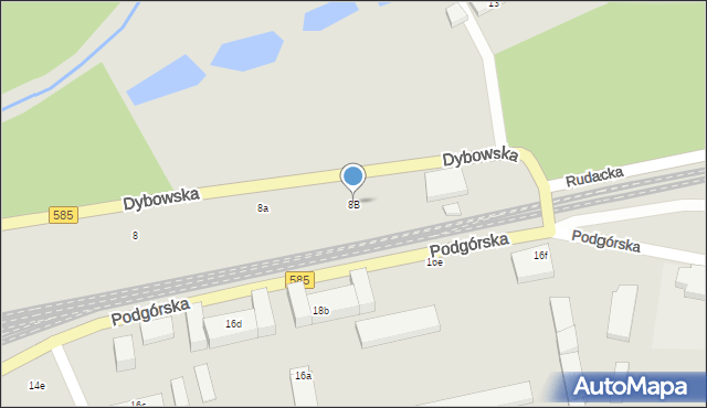 Toruń, Dybowska, 8B, mapa Torunia