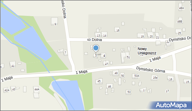 Uniegoszcz, Dymińsko Dolna, 3, mapa Uniegoszcz