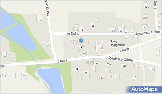 Uniegoszcz, Dymińsko Dolna, 4, mapa Uniegoszcz