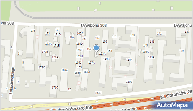 Warszawa, Dywizjonu 303, 157B, mapa Warszawy