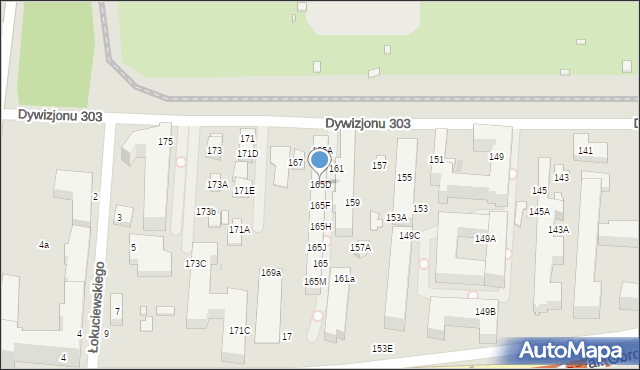 Warszawa, Dywizjonu 303, 165D, mapa Warszawy