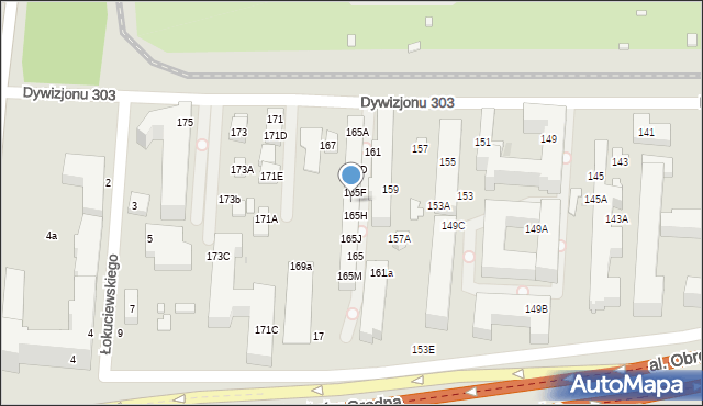 Warszawa, Dywizjonu 303, 165G, mapa Warszawy