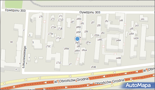 Warszawa, Dywizjonu 303, 165K, mapa Warszawy