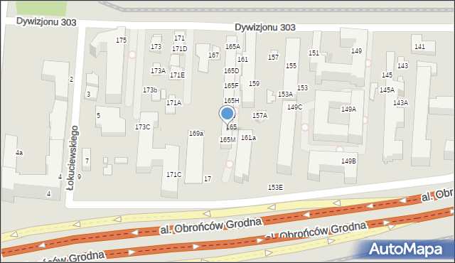 Warszawa, Dywizjonu 303, 165L, mapa Warszawy