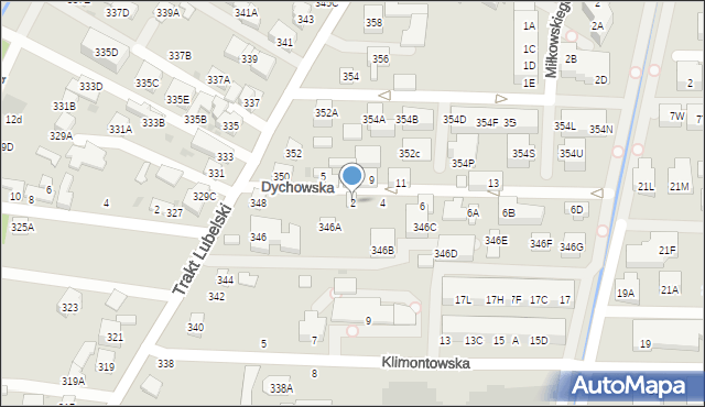 Warszawa, Dychowska, 2, mapa Warszawy