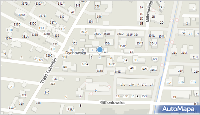 Warszawa, Dychowska, 4, mapa Warszawy