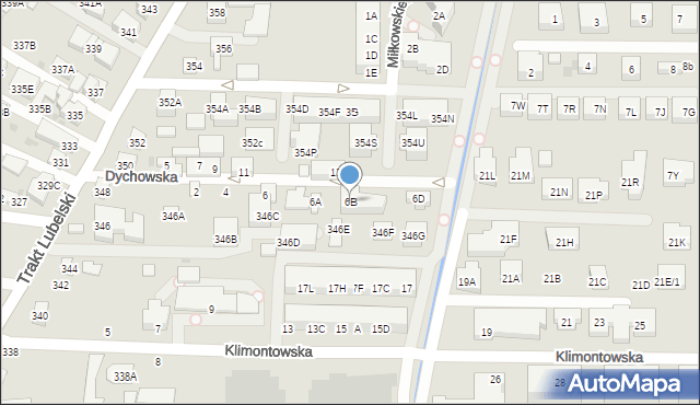 Warszawa, Dychowska, 6B, mapa Warszawy