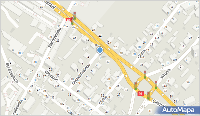 Włocławek, Dygasińskiego Adolfa, 1, mapa Włocławka
