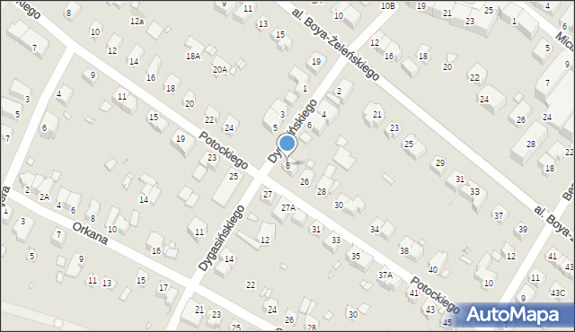 Wrocław, Dygasińskiego Adolfa, 8, mapa Wrocławia