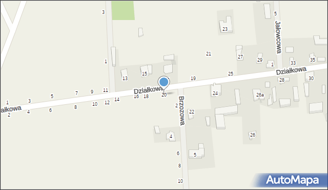 Barkowice Mokre, Działkowa, 20, mapa Barkowice Mokre