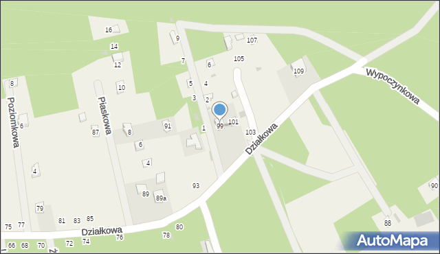 Barkowice Mokre, Działkowa, 99, mapa Barkowice Mokre