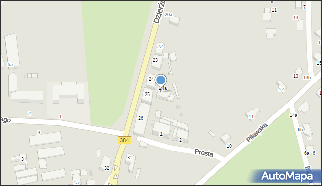 Bielawa, Dzierżoniowska, 25a, mapa Bielawa