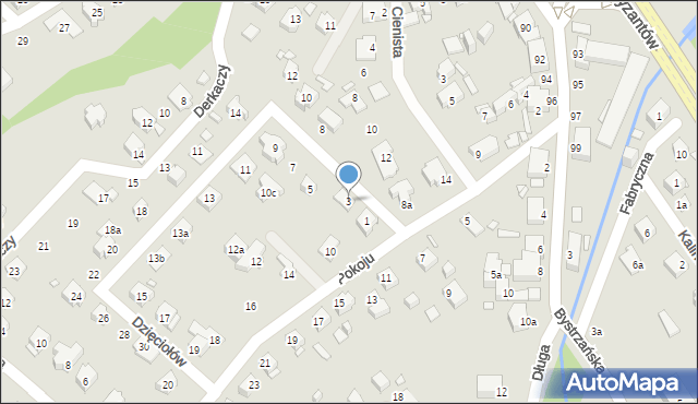 Bielsko-Biała, Dzięciołów, 3, mapa Bielsko-Białej