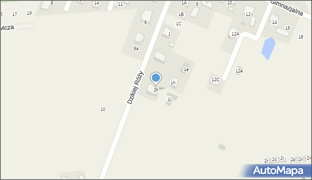 Bieniewice, Dzikiej Róży, 1k, mapa Bieniewice