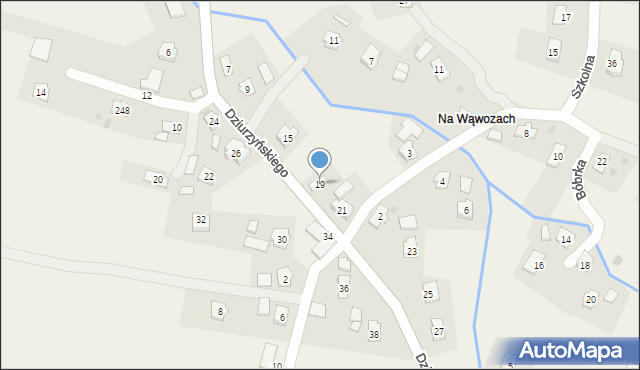 Bóbrka, Dziurzyńskiego Antoniego, ks., 19, mapa Bóbrka