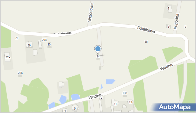 Borek, Działkowa, 34, mapa Borek
