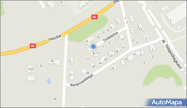 Ciechanów, Dziedzica Jana, 9, mapa Ciechanów