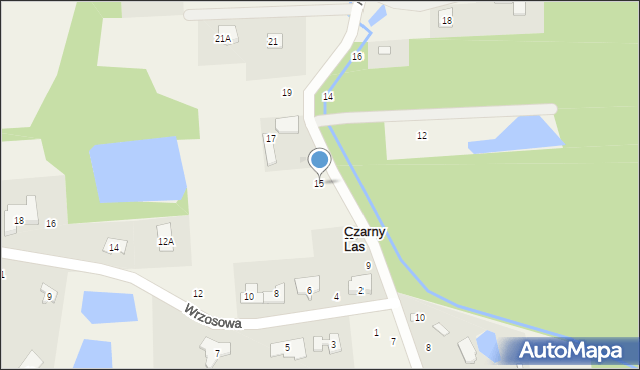 Czarny Las, Dzikiej Róży, 15, mapa Czarny Las