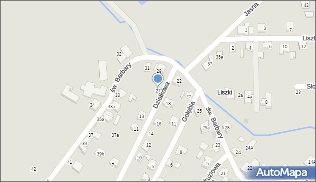 Czechowice-Dziedzice, Działkowa, 21, mapa Czechowic-Dziedzic