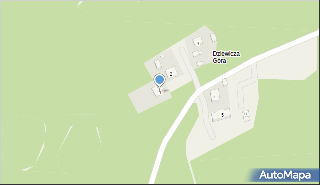 Czerwonak, Dziewicza Góra, 1, mapa Czerwonak
