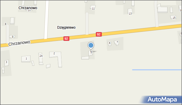 Czerwonka, Dzięgielewo, 5, mapa Czerwonka