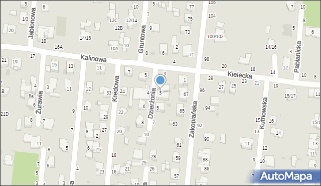 Częstochowa, Dzierżonia Jana, 3, mapa Częstochowy