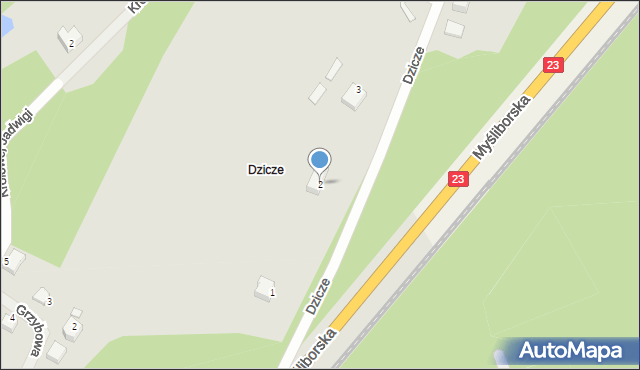 Dębno, Dzicze, 2, mapa Dębno