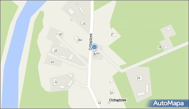 Dzbądzek, Dzbądzek, 30, mapa Dzbądzek