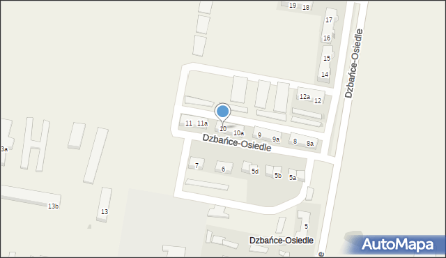 Dzbańce-Osiedle, Dzbańce-Osiedle, 10, mapa Dzbańce-Osiedle