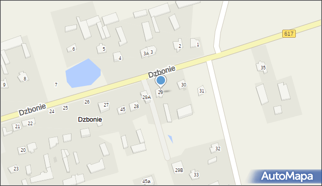 Dzbonie, Dzbonie, 29, mapa Dzbonie